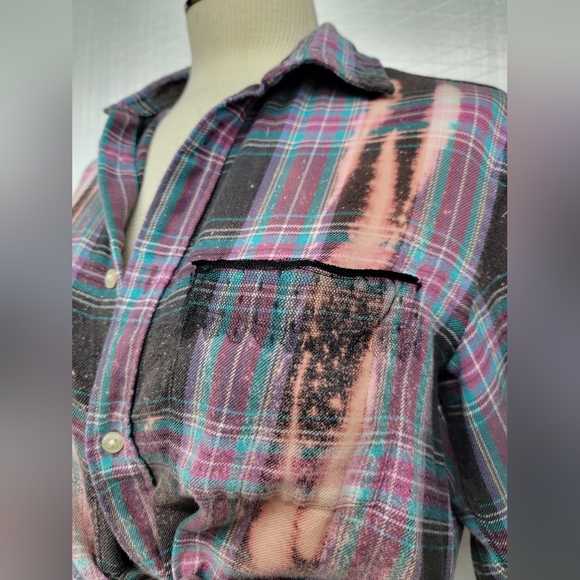 Pat Benatar Upcycled Rock Band Flannel - Picture 10 of 12